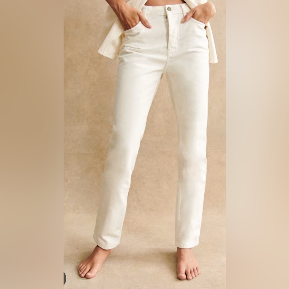 Sezane Cream Skinny Jeans